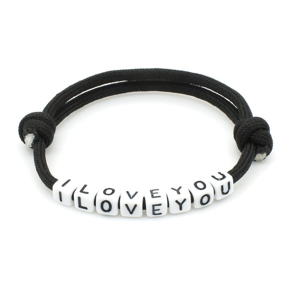 Fashion Jewelry DIY Letter Bracelet Polyester Umbrella Rope Bracelet I LOVE YOU - Picture 1 of 5